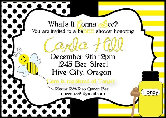 Printable 5X7 What's It Gonna BEE Invitation...by Party Like Paula Il_570xn