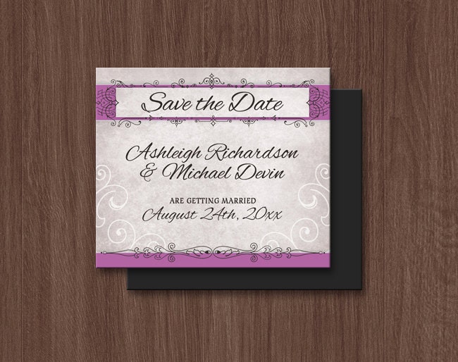 Vintage Orchid Ornate Save the Date magnets - 25 to 250 - 3" x 3.5" flat magnets with envelopes Il_570xn