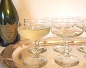Vintage Crystal Champagne Coupe Glasses Set of 6 - HouseofLucien