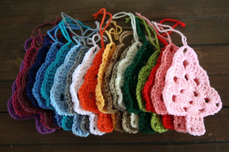 Crochet Christmas Goodies - Crochet Christmas Tree Ornaments set of 6pcs - aureliaslittleroom