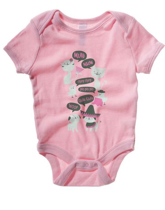 Items similar to Bilingual Onesie in Spanish for Baby Girl (Size 612 months) in Pink on Etsy