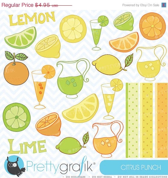 70% OFF SALE citrus lime, lemon, orange clipart commercial use, vector graphics, digital clip art, digital images - CL303 Il_570xn