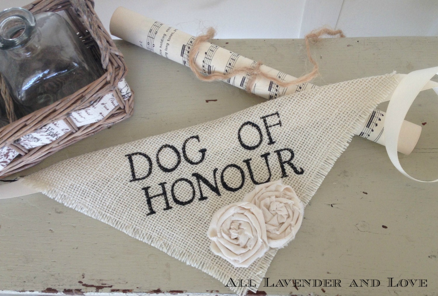 Canadian Spelling Ivory Dog of Honour Girl by AllLavenderandLove