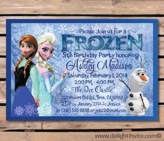 Frozen Birthday Invitation and  Envelope
