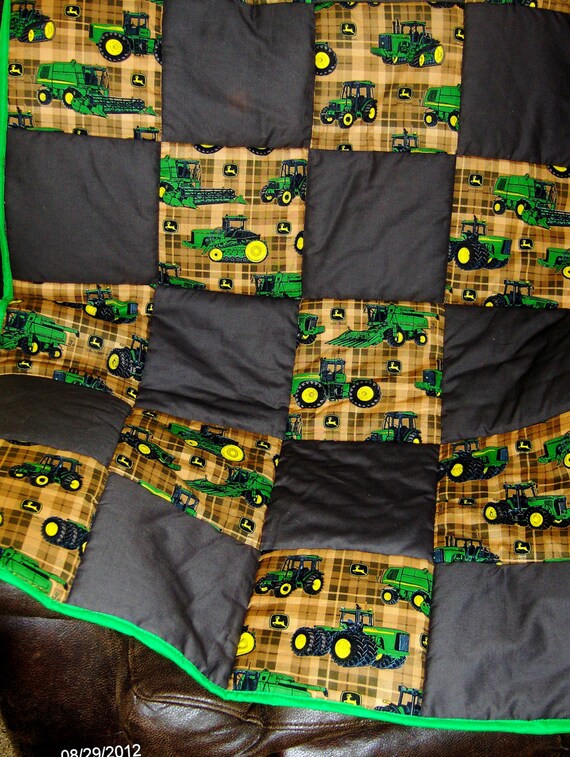 John Deere Tractor Quilt by SavedBySouthernCharm on Etsy