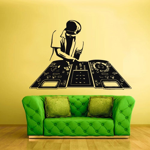 Wall Decal Vinyl Sticker Decals DJ Mix Waves by StickersForLife