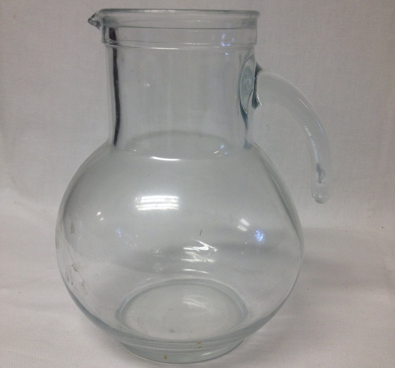 Round Glass Pitcher Made in Italy by AlomasAntiques on Etsy