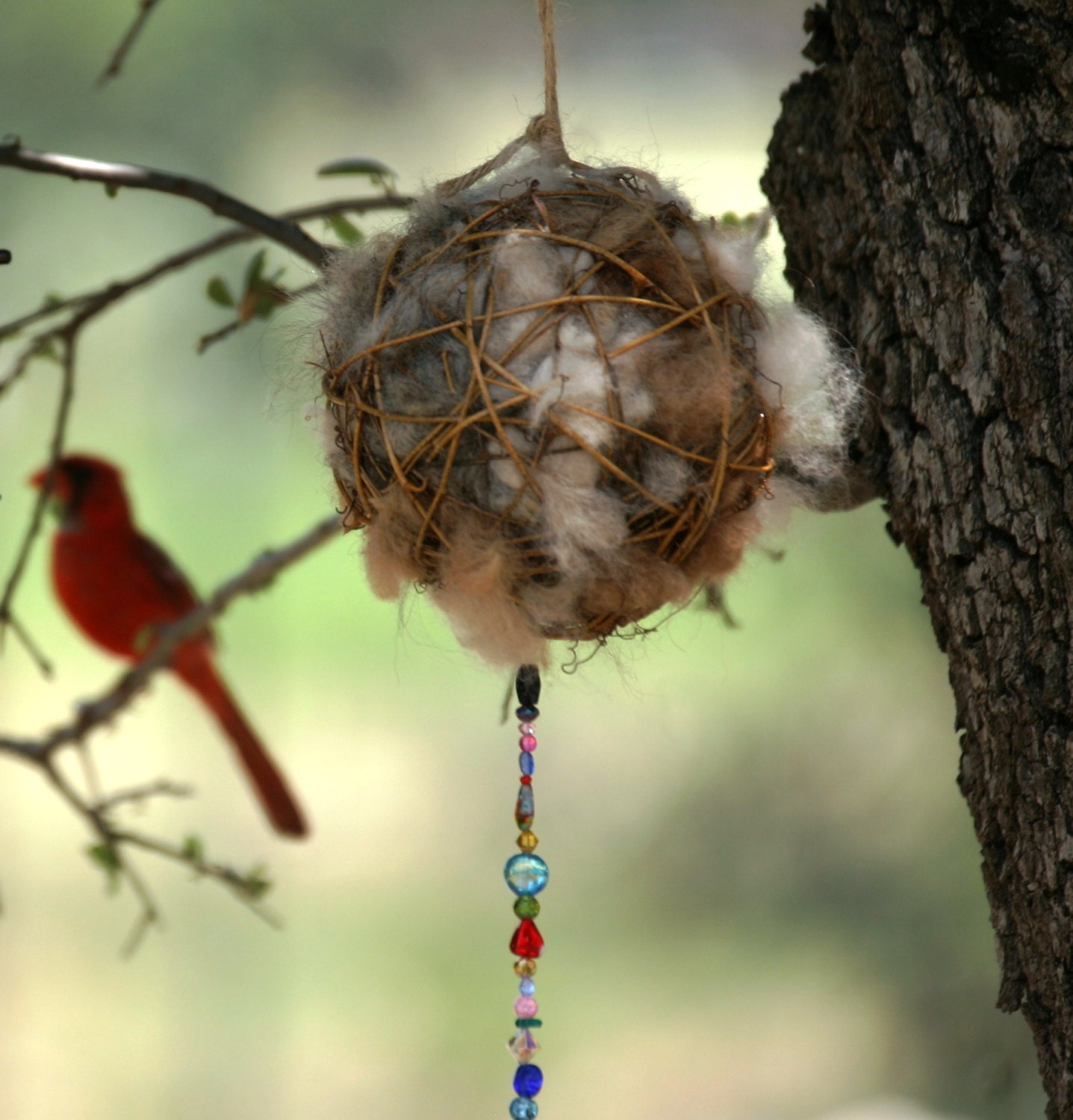 Alpaca Fiber Filled Bird Nesting Ball Individually And