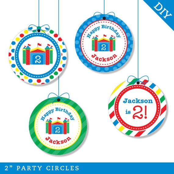 Bounce House Party - Personalized DIY printable party circles Il_570xn
