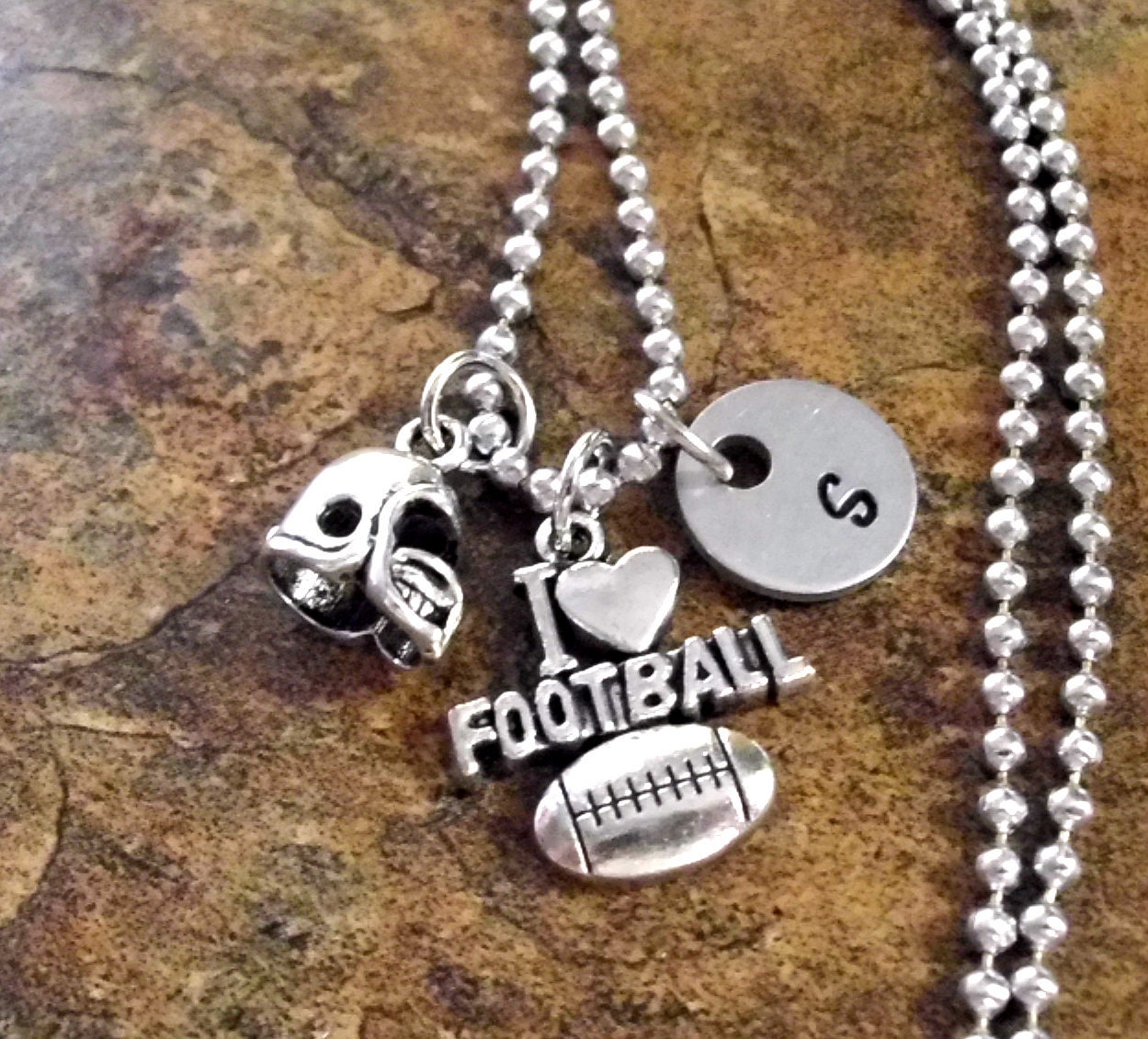 Personalized Football Necklace College Football by CharmAccents