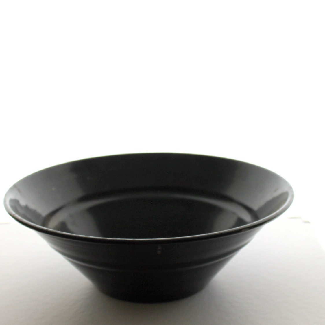 black metal bowl- black kitchen- food bowl- fruit bowl- black home decor- deep bowl- painted - minimal - industrial - Sweetlakevintage