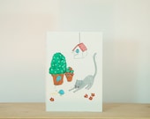 Portrait Cat Illustration - My Pets Notebook- Custom Order - Handmade A6 - - Flat Paper 80gr - Nuts for Paper - NutsforPaper