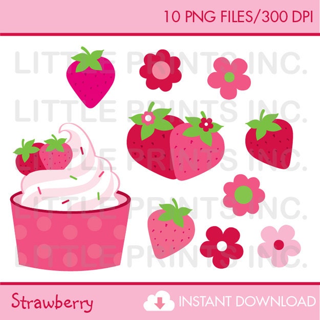 Strawberry Berry Clip Art INSTANT DOWNLOAD Il_570xn