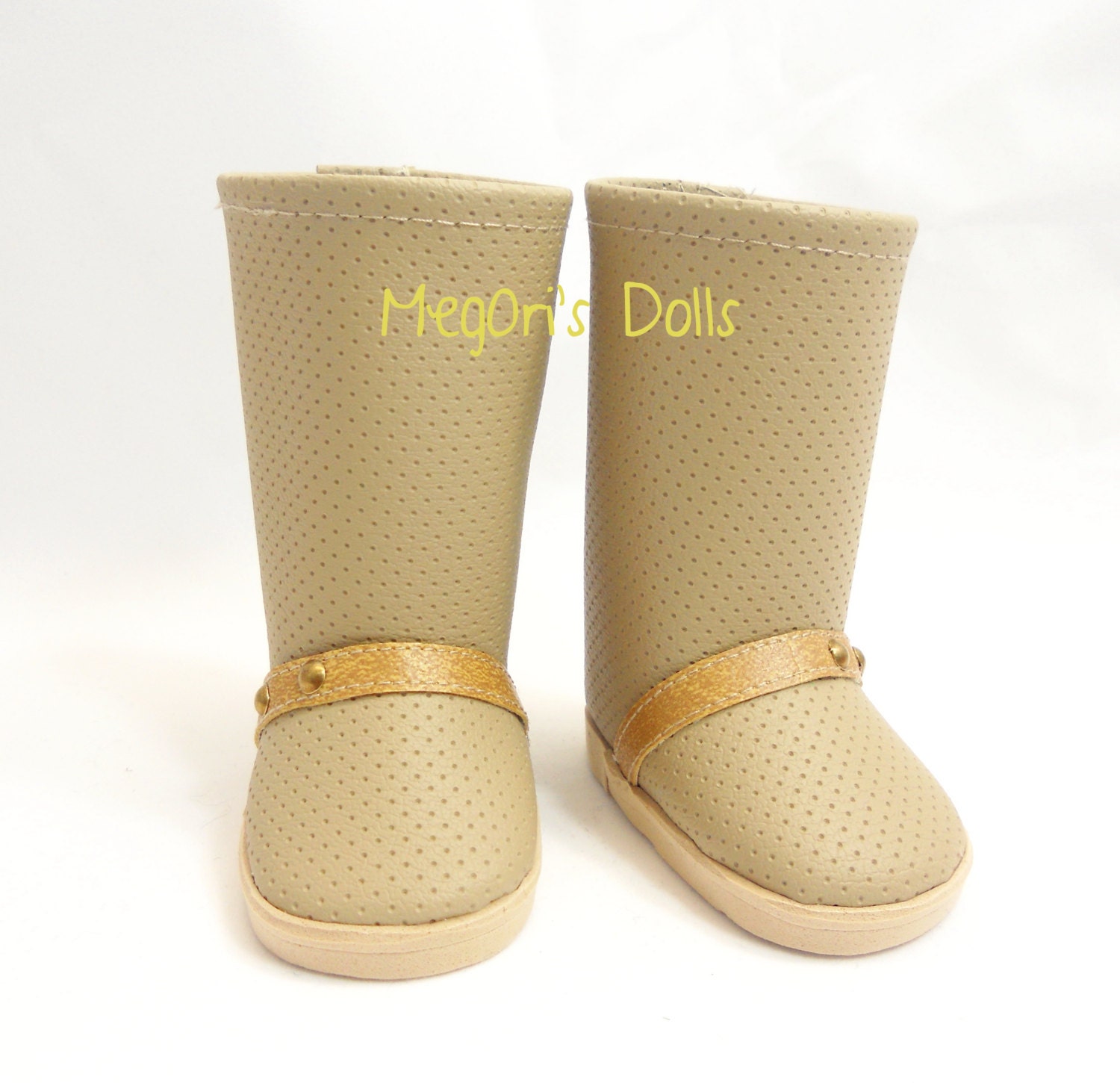 Items similar to American Girl Doll Boots, Tall Boot, Beige on Etsy