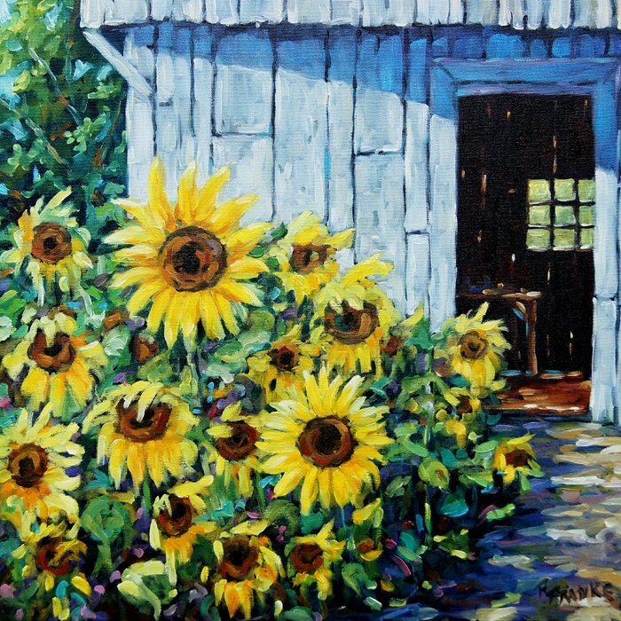 Sunflowers and Sunshine Original Painting by Prankearts - PrankePaintings