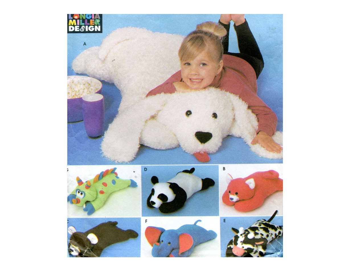 Giant Stuffed Animal Pillows Pattern Bear Dog by PrettyPatternShop