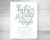Baby it's Cold Outside /// Winter Snowflake /// Baby Shower Invitations - designsbynicolina