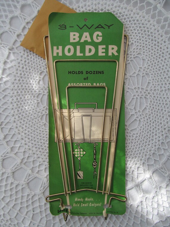 Vintage Paper Bag Holder 3 Way with Handy Hooks by TammyMadeIt