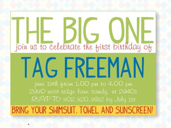 The Big One First Birthday PRINTABLE Invitation from Love The Day Il_570xn