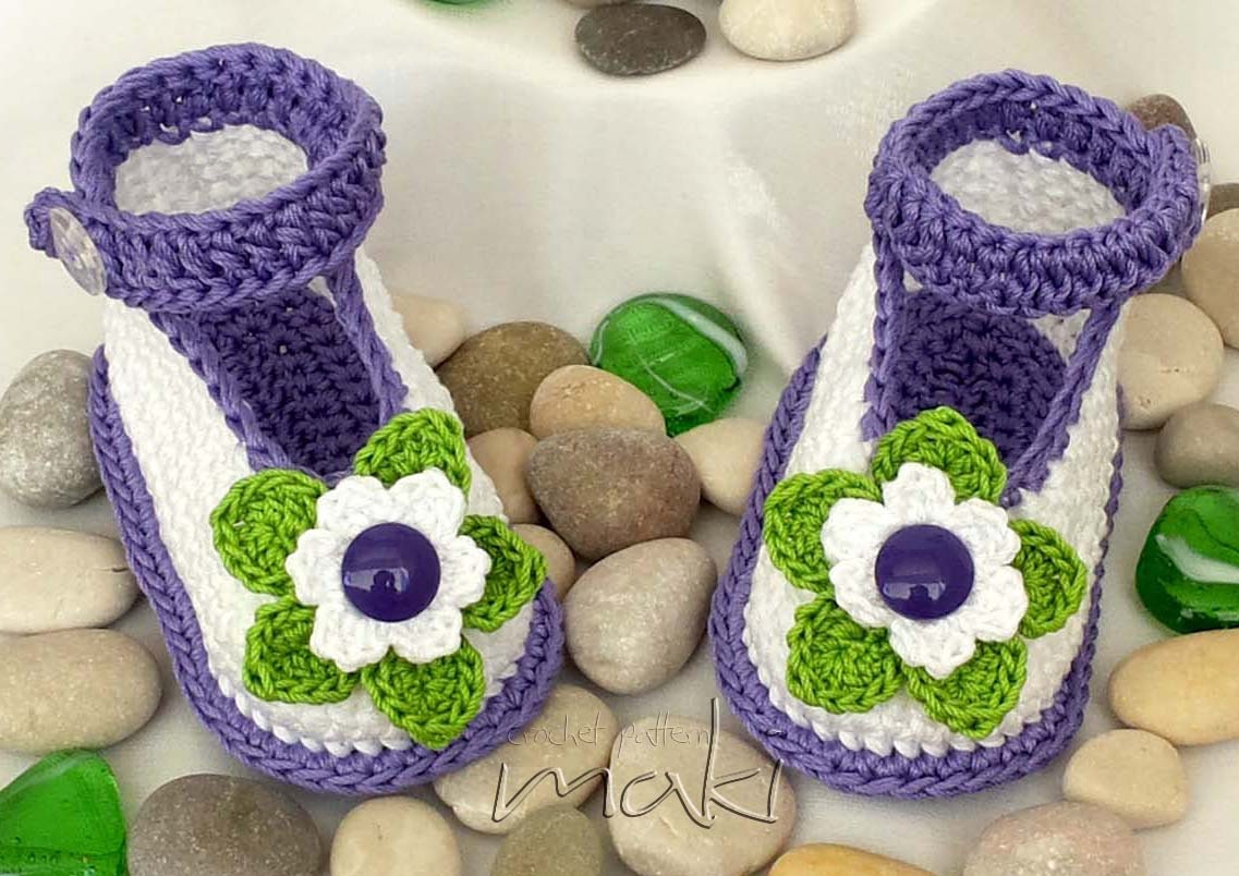 Crochet pattern baby booties Full of large by MakiCrochet ...