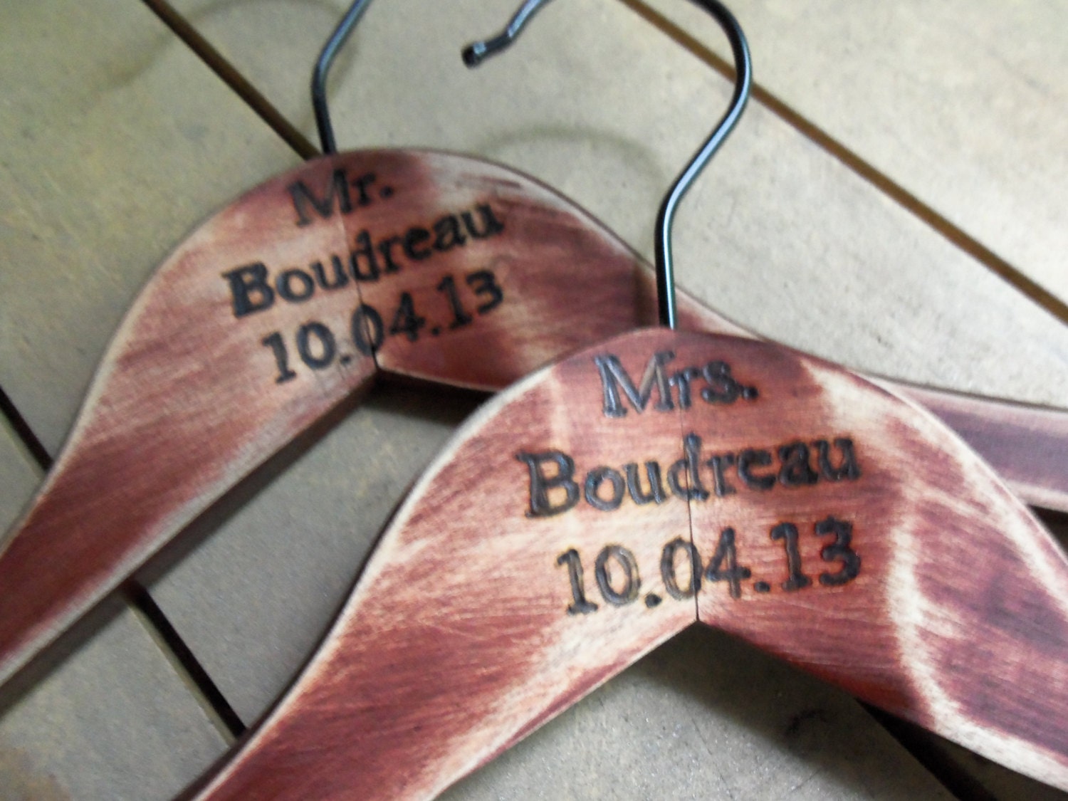 Personalized Wedding Dress Hangers (Set of 2) for your Fall Rustic Woodland Vintage Shabby Chic Wedding - GoRustic Designs