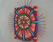 Oeuf cosmique Hippie, origine mixte Wall Art, Wood Carving, par Studio de confiture de figue