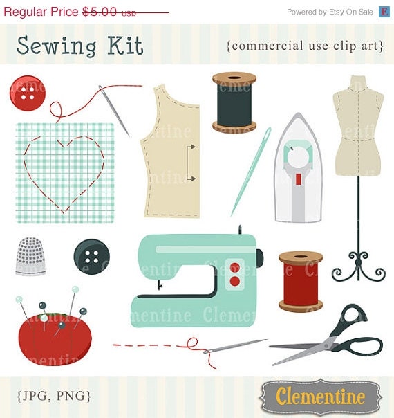 40% OFF SALE Retro sewing clip art, retro clip art images, royalty free clip art- Instant Download Il_570xn