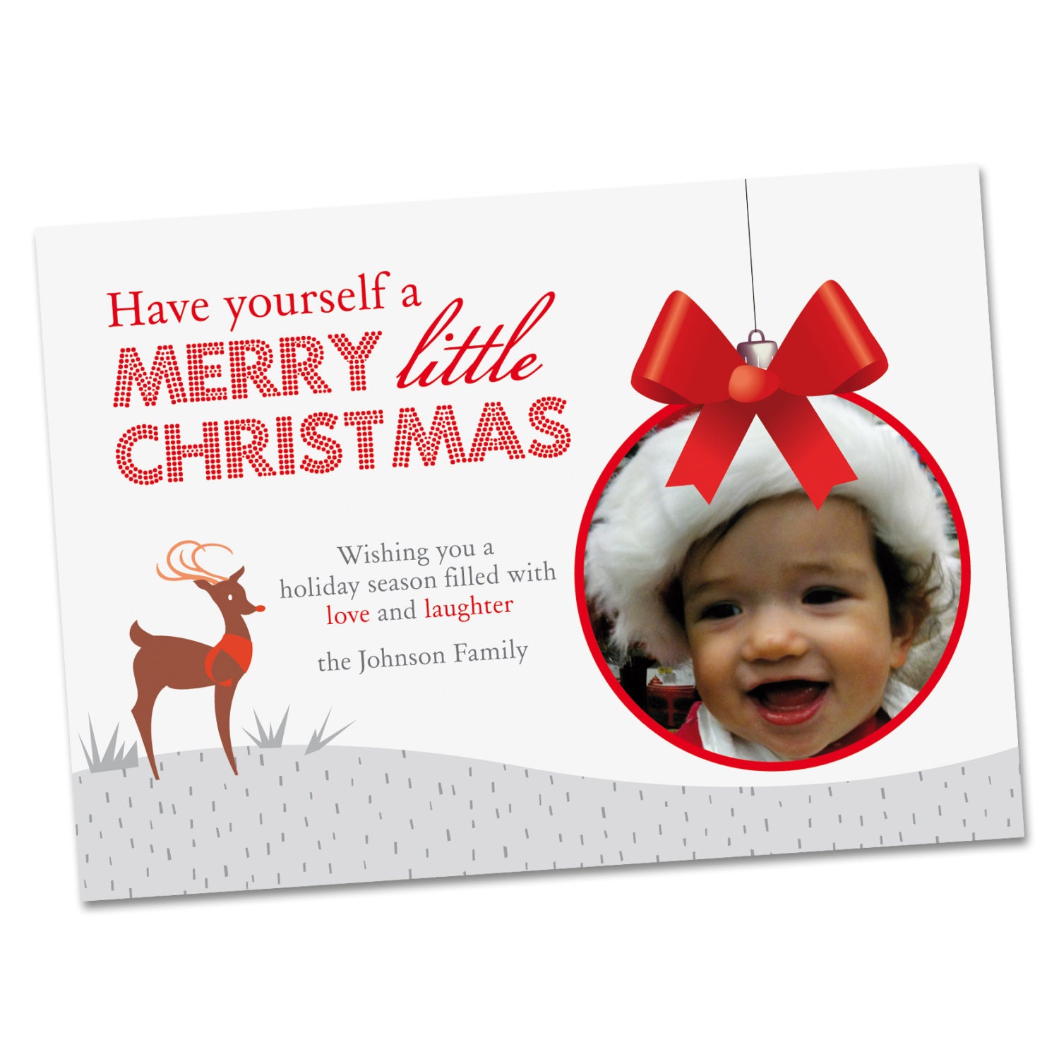 Printable Custom Christmas Photo Card - Merry Little Christmas Il_570xn