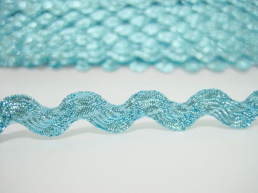 5 Yards Light Blue Metallic Rick Rack Trim Blue Trim Ric Rac