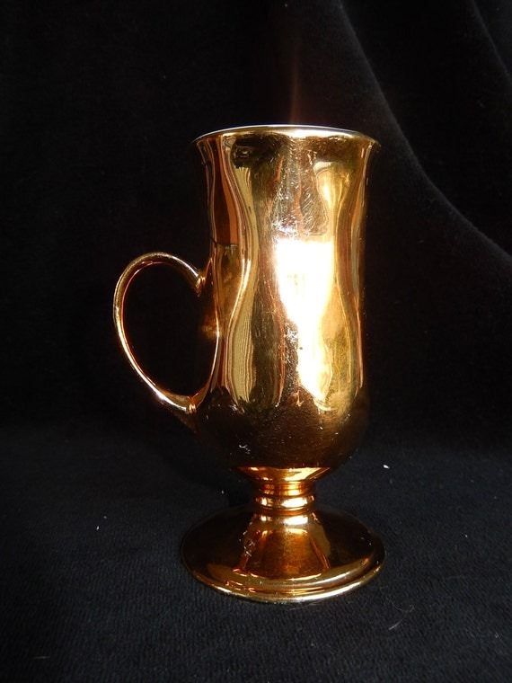 Vintage Coffee Cup Gold Plated Beverage Cup by VintageTreasuresRus