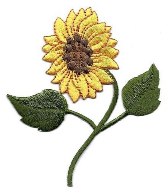 embroidered iron on applique sunflower by nella0626 on Etsy