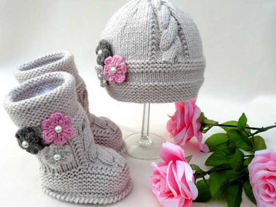 Baby Knitted P A T T E R N Baby Set Knitting Baby Hat Baby Shoes Knitted Baby Hat Baby Booties Baby Boy Baby Girl Pattern ( PDF file )