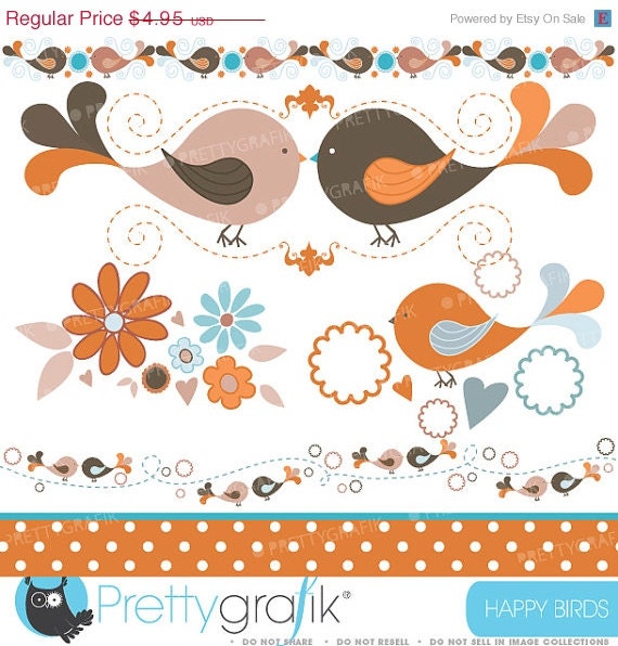 70% OFF SALE bird tweets clipart commercial use, vector graphics, digital clip art, digital images - CL428 Il_570xn