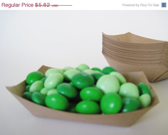 ON SALE 50 Small Kraft Heavy Paper Food Tray for Parties, Showers or Wedding Il_570xn