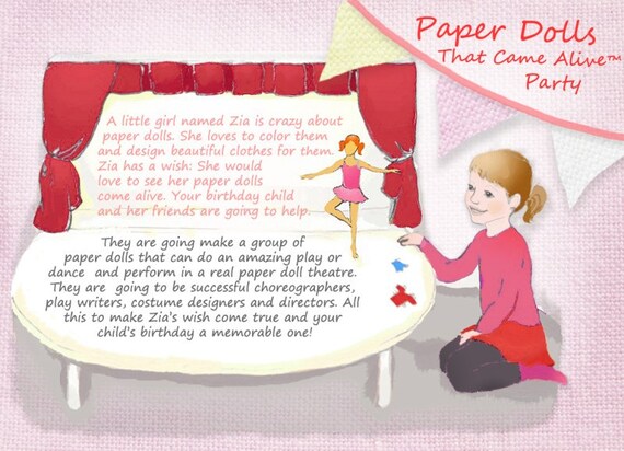 Complete kids birthday party in a booklet: The Paper Dolls that Came Alive Il_570xn