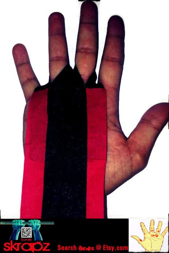 Items similar to Red and Black Pair of Crossfit Wraps/Hand Protection from blisters or callous