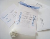 Layered wedding invitation with ribbon, simple and elegant - DEPOSIT for getting started - PaperLovePrints