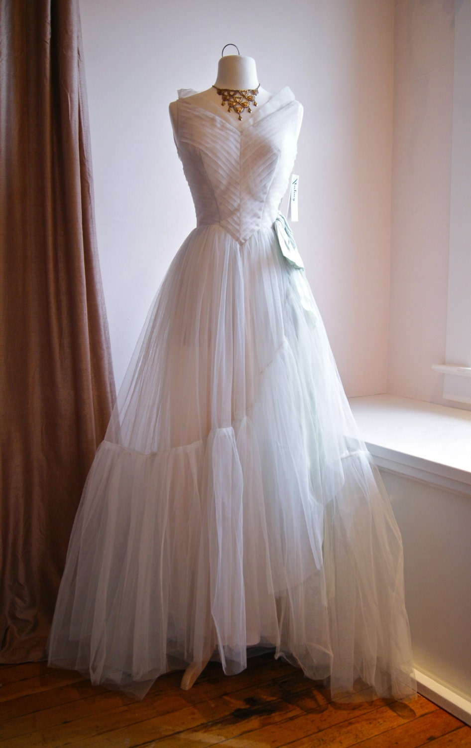 Vintage Wedding Dress // 1940s Sea Mist 40s by xtabayvintage