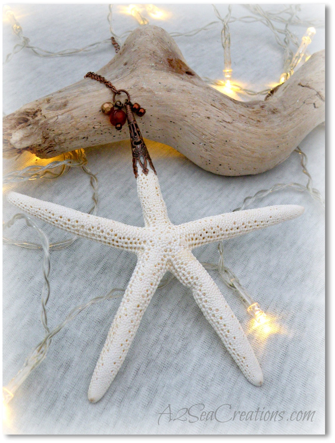 Starfish Antique Copper Ornament Beach Cottage Decor