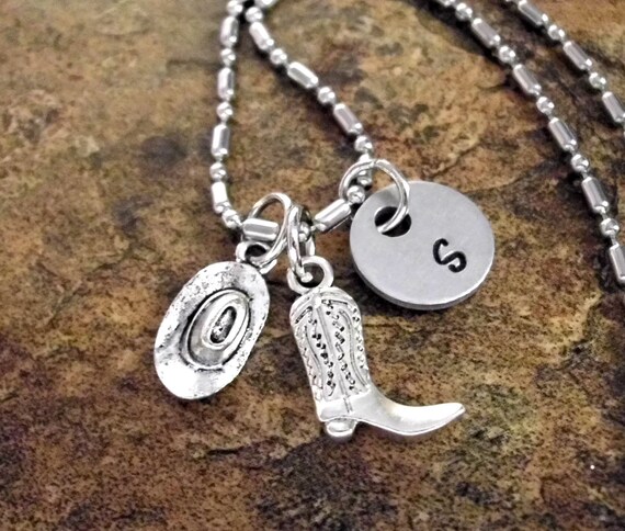 Personalized Jewelry Cowboy Jewelry Country by CharmAccents