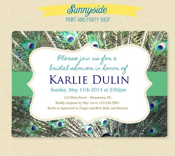Peacock Bridal Shower Invites - Printable Il_570xn
