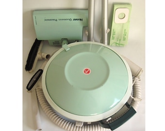 Hoover Quadraflex Powermatic Canister Vacuum Cleaner Round Vintage