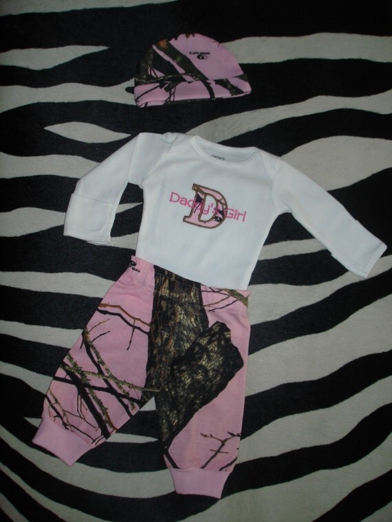 Infant Girl Pink Mossy Oak Camo Onesie by MARYELLENWATERMELONS