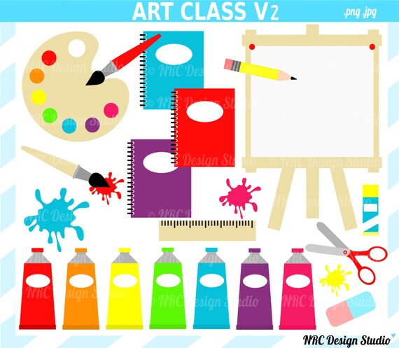 Art Clipart - School Clip Art - Art Class Clip Art V2 - Digital School Clipart Il_570xn