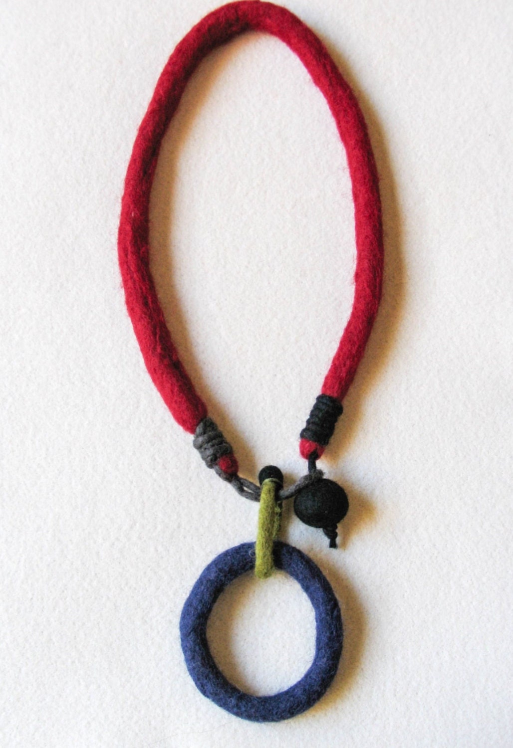 felt necklace, wool felt, hand made, gift, art jewelry, multicolored - totalhandmadeD felt necklace, wool felt, hand made, gift, art jewelry, multicolored - totalhandmadeD
