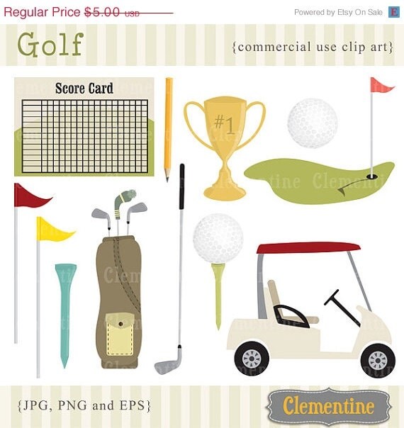 40% OFF SALE Golf clip art images, golf clipart, trophy clip art, royalty free clip art- Instant Download Il_570xn