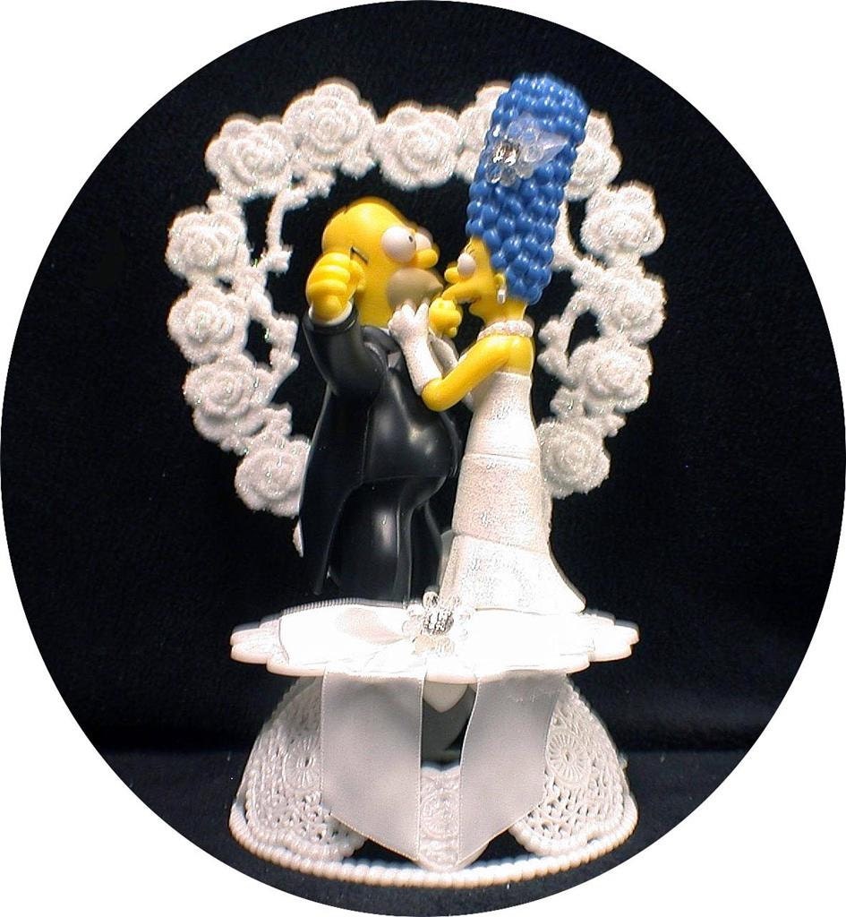 Marge &amp; oo Homer SIMPSONS Wedding Cake Topper by YourCakeTopper