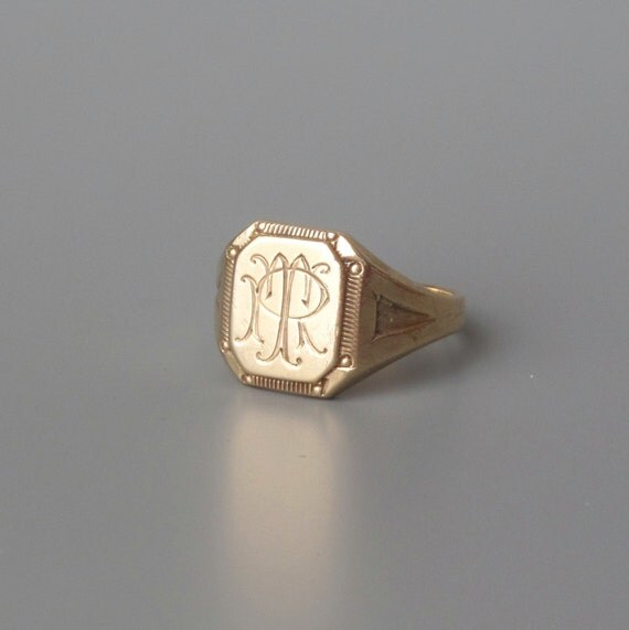 Art Deco Ring. Mens. 10K Gold. by TheDeeps on Etsy