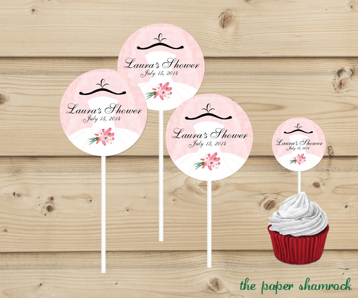 Bridal Shower / Wedding Shower Cupcake Topper, Custom Cupcake Toppers, Personalized Cupcake Topper Il_570xn