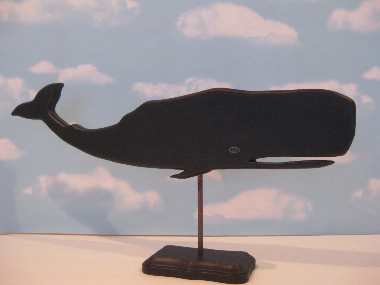 Hand made New England style Sperm Whale wooden weathervane - WhirligigUSA